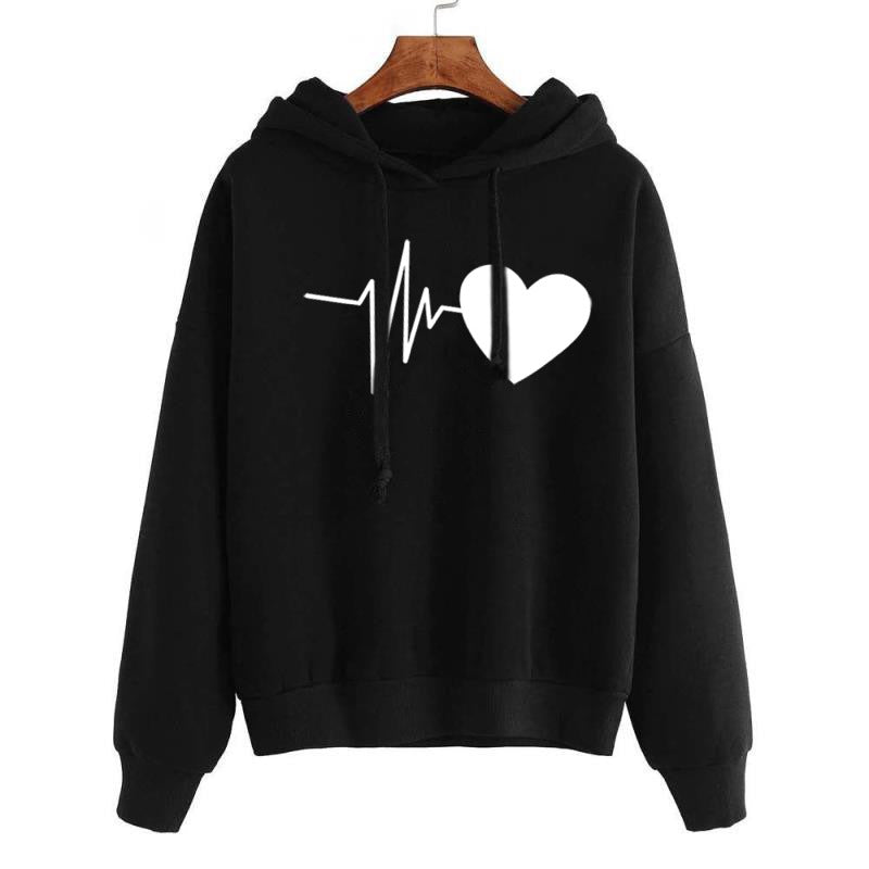 Sudadera Hoodie Mujer Estampado Corazon Streetwear