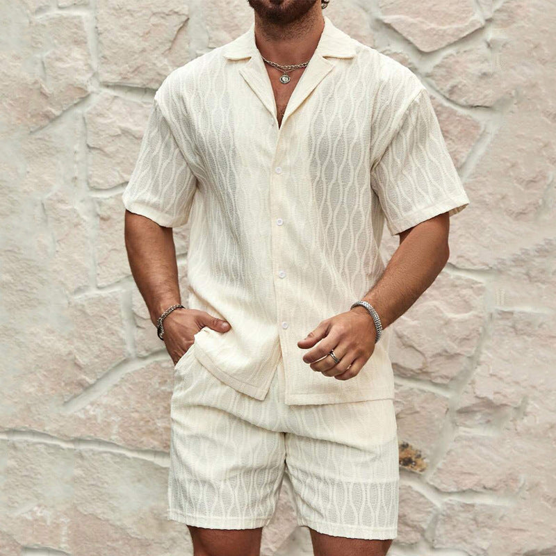 Conjunto Verano Hombre Dos Piezas Camisa Shorts Casual