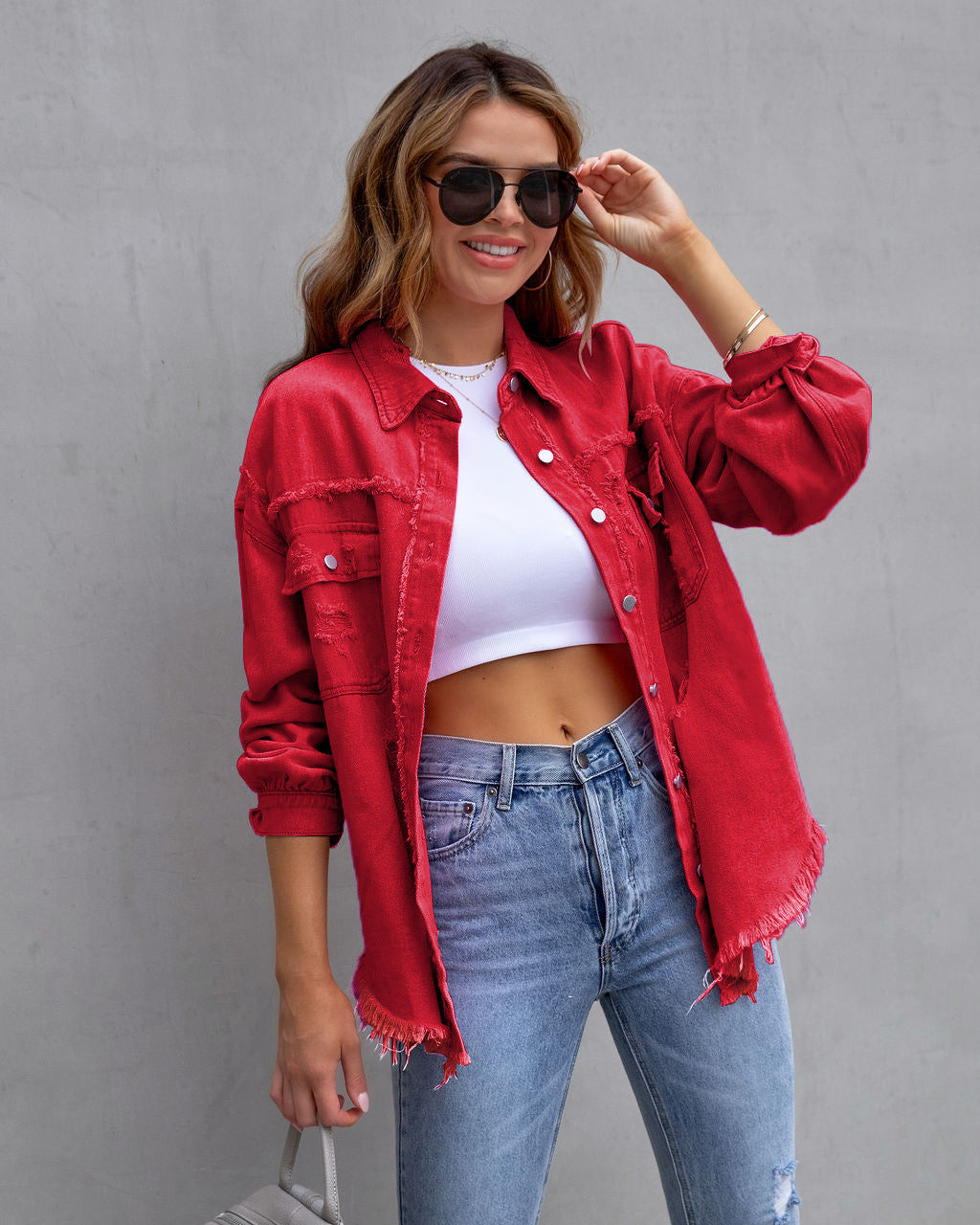 Chaqueta Camisa Rasgada Mujer – Casual Primavera Verano