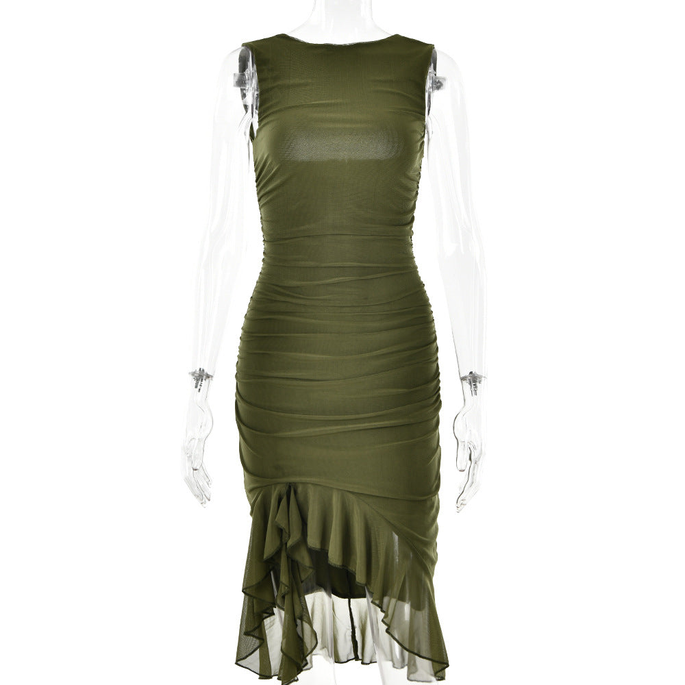 Vestido Ajustado Mujer Sin Mangas | Midi Elegante de Fiesta