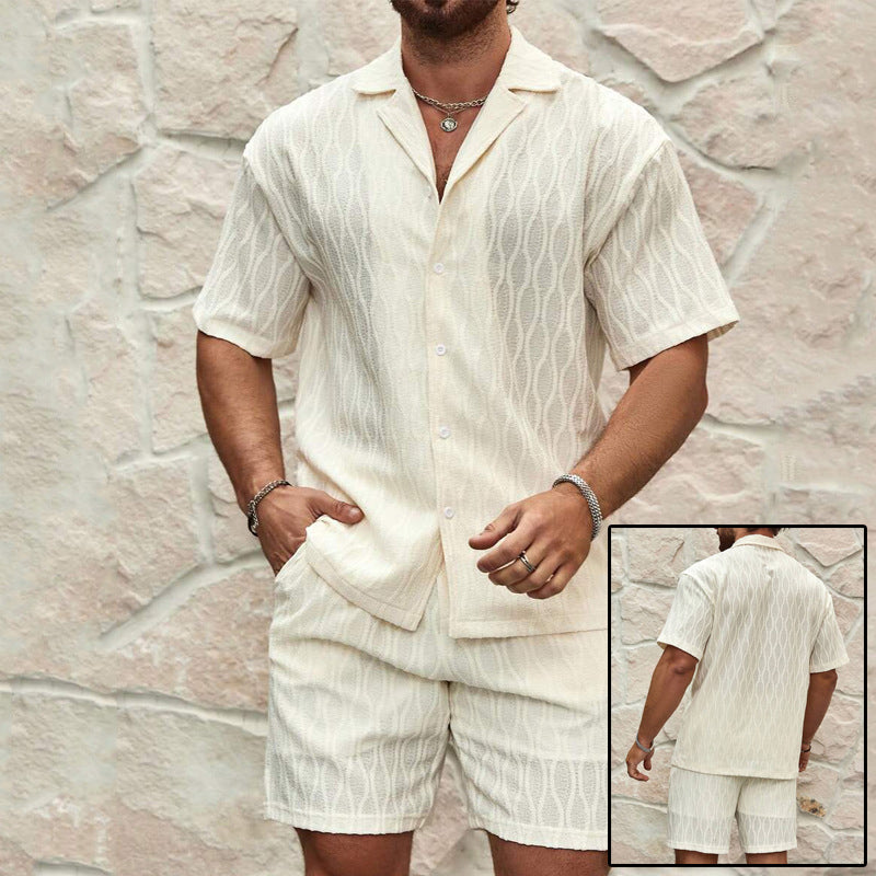Conjunto Verano Hombre Dos Piezas Camisa Shorts Casual