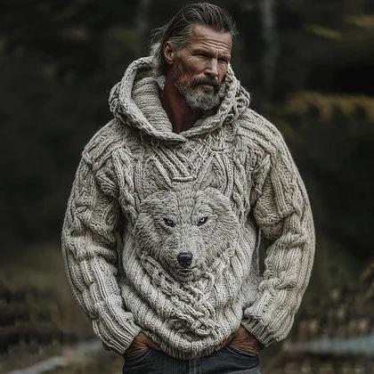 Sudadera con Capucha Hombre Estampado Vikingo | Casual
