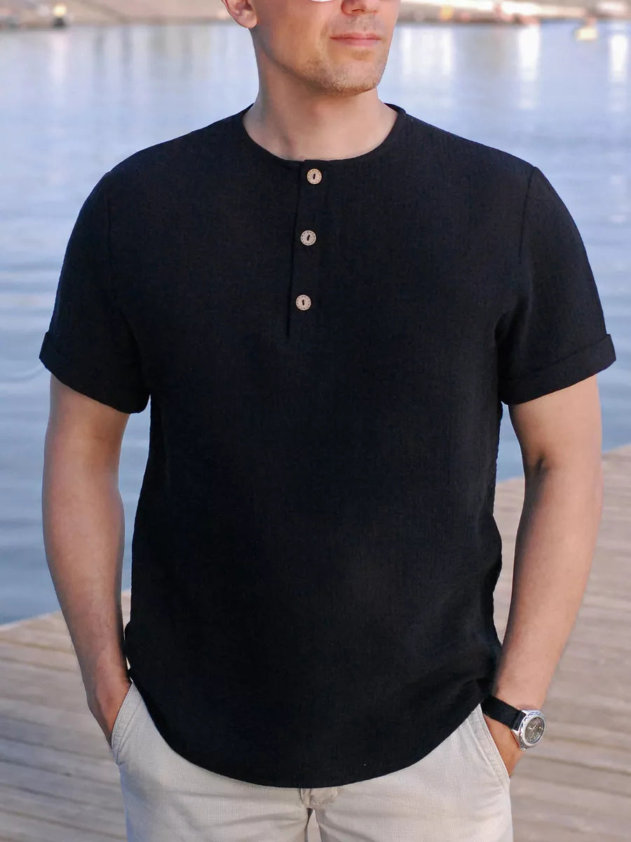 Camiseta Hombre Manga Corta Slim Fit Algodón Verano