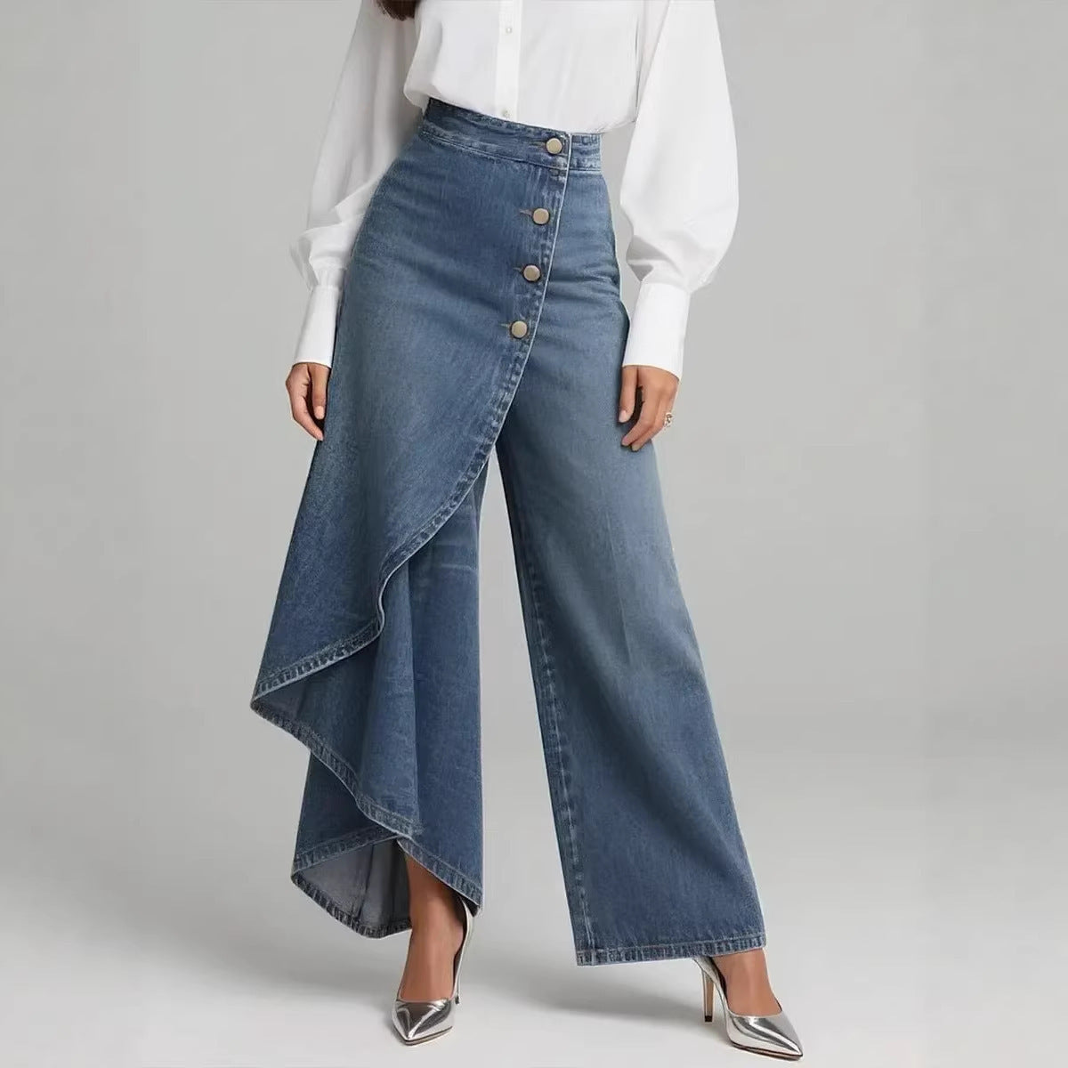Pantalones Rectos Mujer con Botones | Moda Urbana