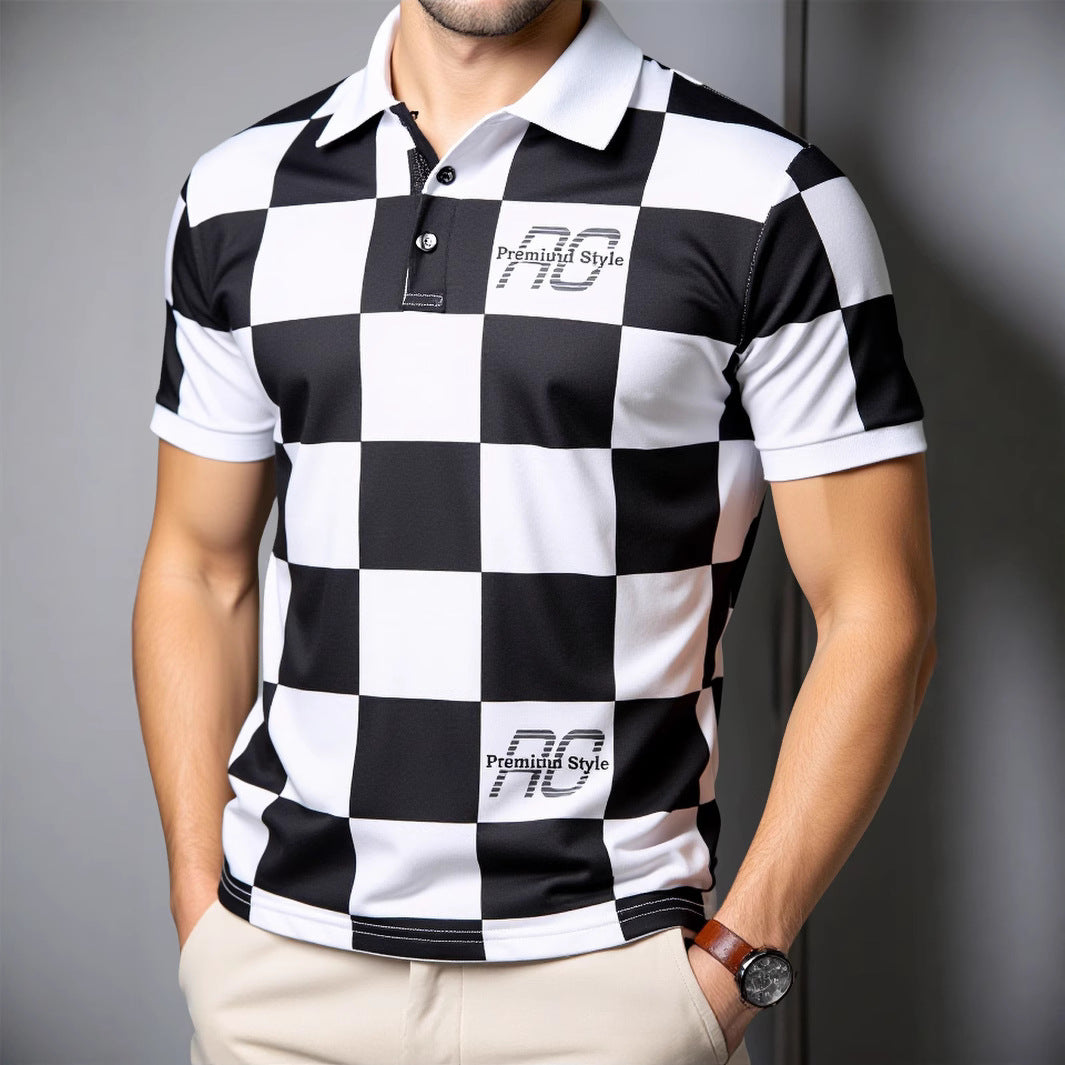Camiseta Casual Manga Corta Hombre - Cuadros y Letras