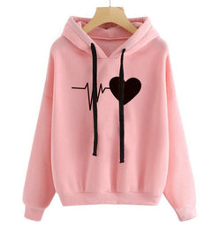 Sudadera Hoodie Mujer Estampado Corazon Streetwear