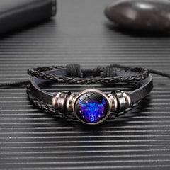 Pulsera Zodiaco Constelacion Luminosa Trenzada 12 Signos