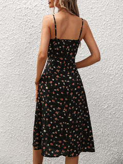Vestido Largo Mujer Lunares Tirantes Abertura Lateral