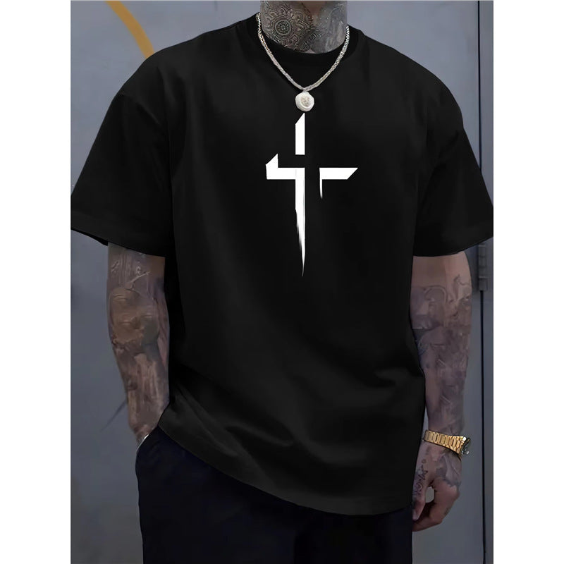 Camiseta Streetwear Hombre Manga Corta | Estampado Cruz 7 Colores
