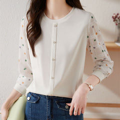 Top Mujer Estilo Francés | Camiseta Suelta Casual | Blanco y Negro