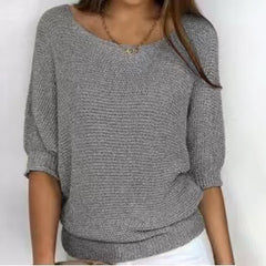 Jersey Mujer Cuello Redondo Manga Tres Cuartos | Punto