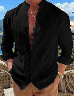 Camisa Manga Larga Hombre – Estilo Retro Casual Holgado