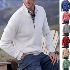 Jersey Hombre Cuello Alto Cremallera de Punto | Casual