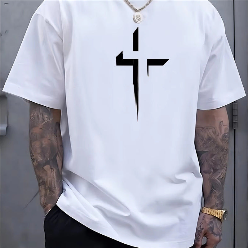Camiseta Streetwear Hombre Manga Corta | Estampado Cruz 7 Colores