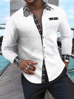 Camisa Holgada Estampado Color Block para Hombre - Irina Shop