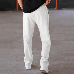 Pantalones Deportivos Hombre Casual Sueltos Rectos con Cordón