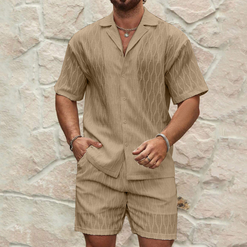 Conjunto Verano Hombre Dos Piezas Camisa Shorts Casual