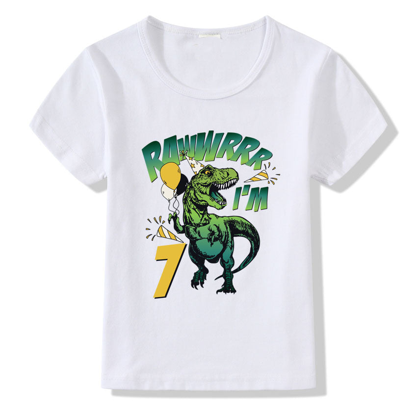 Camiseta Cumpleaños Niños Números 1-9 | Manga Corta