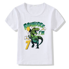 Camiseta Cumpleaños Niños Números 1-9 | Manga Corta