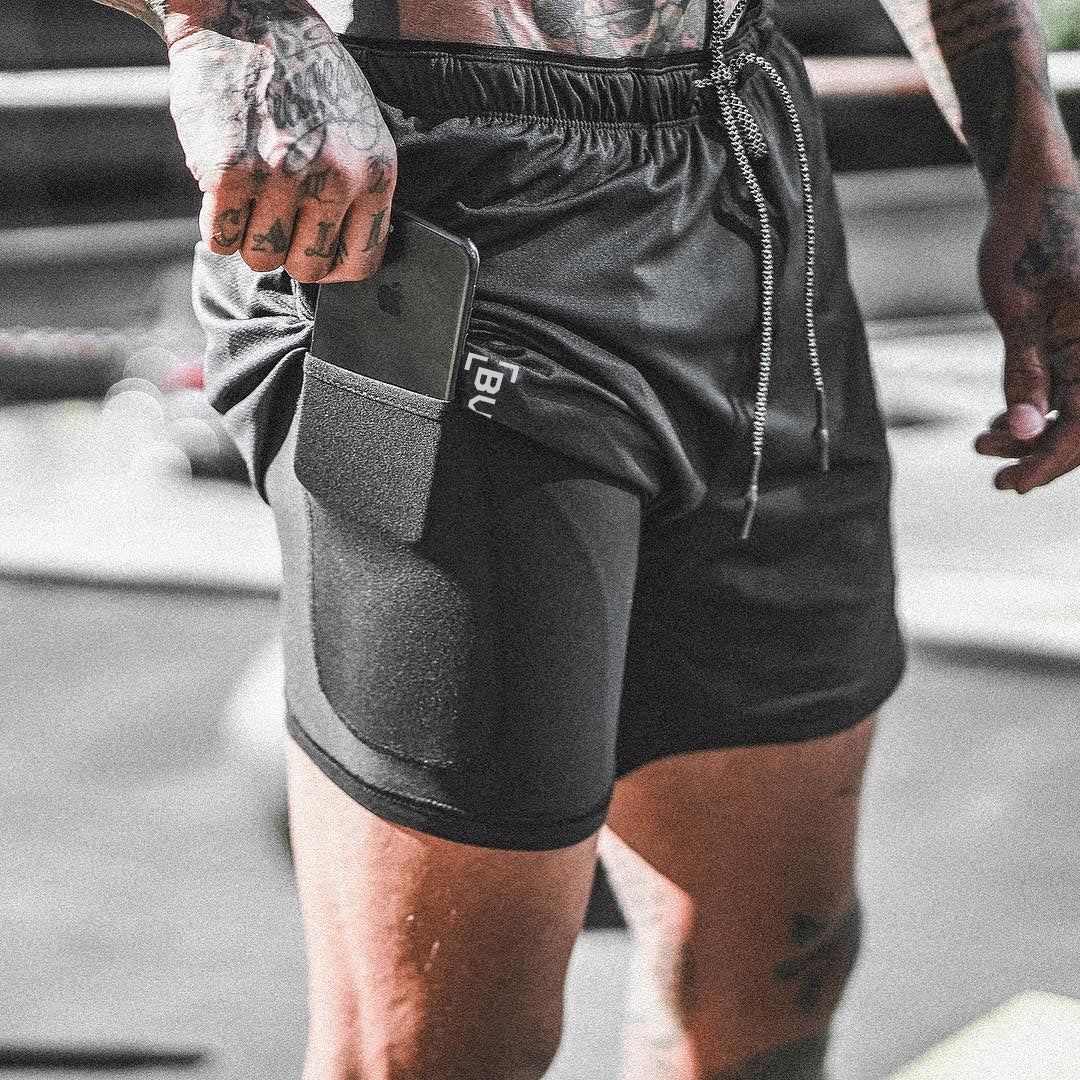 Pantalon Corto Compresion Deportivo con Bolsillo Hombre