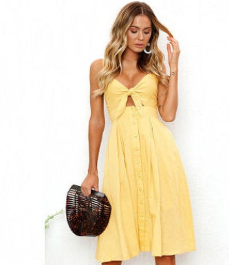 Vestido Verano Mujer Espalda Descubierta con Tirantes