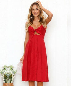 Vestido Verano Mujer Espalda Descubierta con Tirantes
