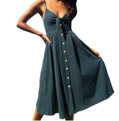 Vestido Verano Mujer Espalda Descubierta con Tirantes