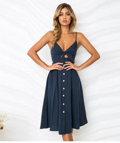 Vestido Verano Mujer Espalda Descubierta con Tirantes