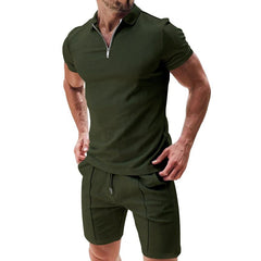 Conjunto Casual Hombre Verano — Waffle Camiseta + Shorts