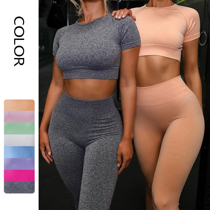 Conjunto Yoga Mujer Sin Costuras – Top y Leggings