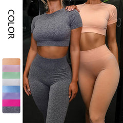 Conjunto Yoga Mujer Sin Costuras – Top y Leggings