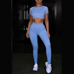Conjunto Yoga Mujer Sin Costuras – Top y Leggings