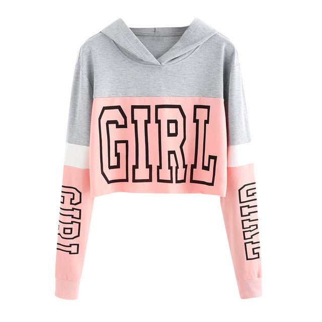 Sudadera Crop con Capucha Mujer Patchwork
