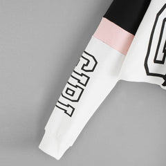 Sudadera Crop con Capucha Mujer Patchwork