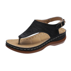 Sandalias Cuña Mujer — Chanclas Cómodas de Color Sólido