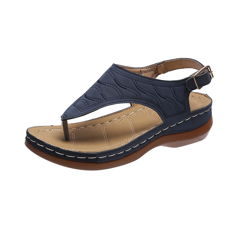 Sandalias Cuña Mujer — Chanclas Cómodas de Color Sólido
