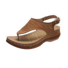 Sandalias Cuña Mujer — Chanclas Cómodas de Color Sólido