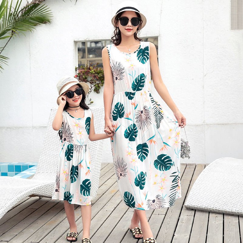 Conjunto Madre e Hija Playa — Chaleco y Falda Larga - Irina Shop