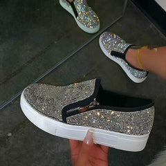 Bailarinas Planas Mujer con Rhinestones Talla Grande