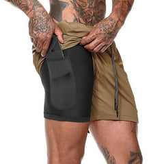 Pantalon Corto Compresion Deportivo con Bolsillo Hombre