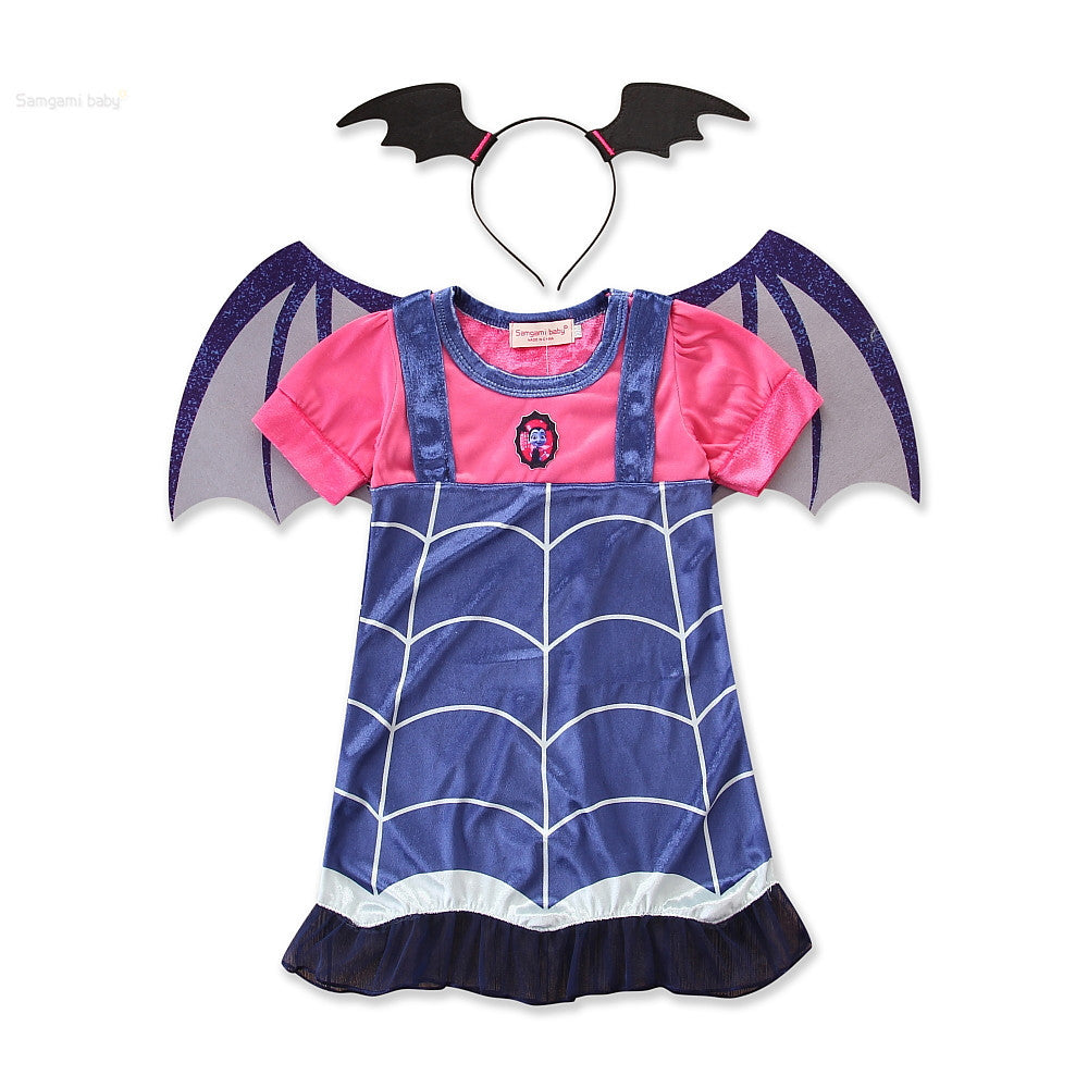 Vestido Princesa Niña Manga Corta Algodón | Tallas 100-140cm