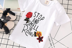 Conjunto Niña Verano - Camiseta Blanca y Falda Vaquera