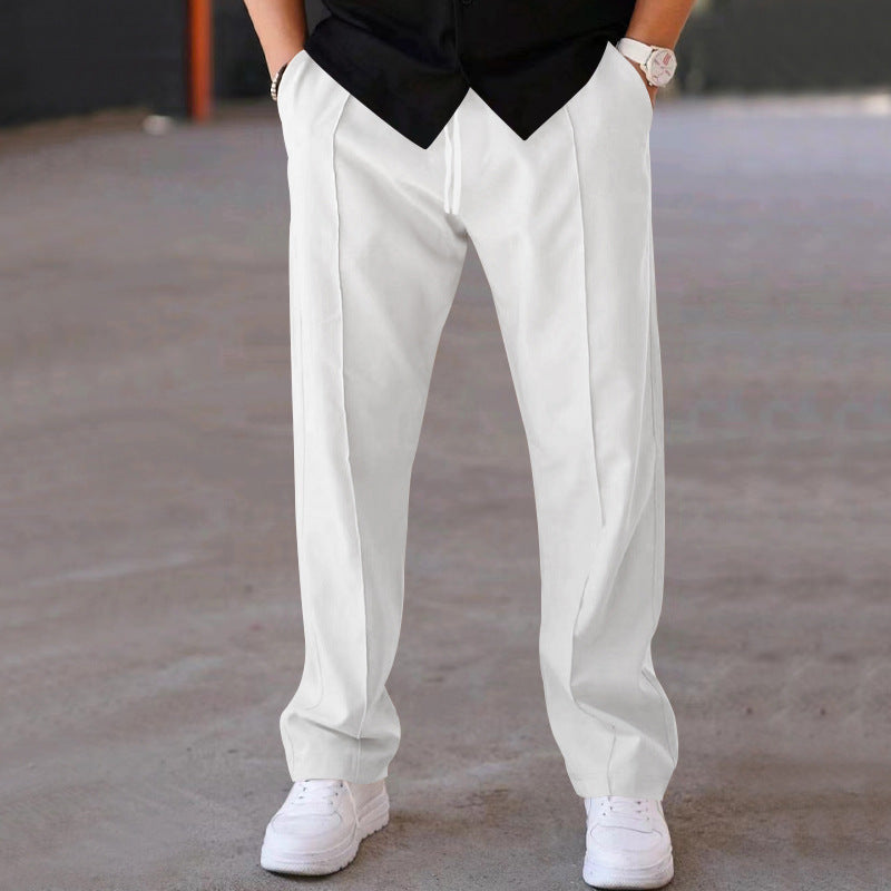 Pantalones Deportivos Hombre Casual Sueltos Rectos con Cordón