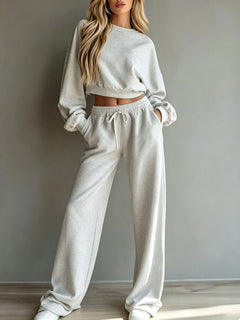 Conjunto Deportivo Mujer – Sudadera y Pantalón Pierna Ancha