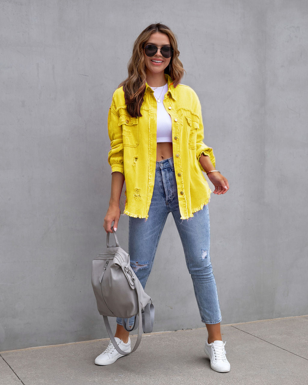 Chaqueta Camisa Rasgada Mujer – Casual Primavera Verano