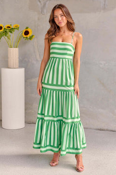 Vestido Largo Tirantes Mujer Estampado con Bolsillos