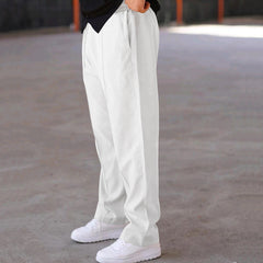 Pantalones Deportivos Hombre Casual Sueltos Rectos con Cordón