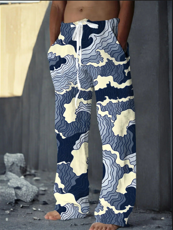 Pantalones Casual Hombre Wide-Leg Estampado