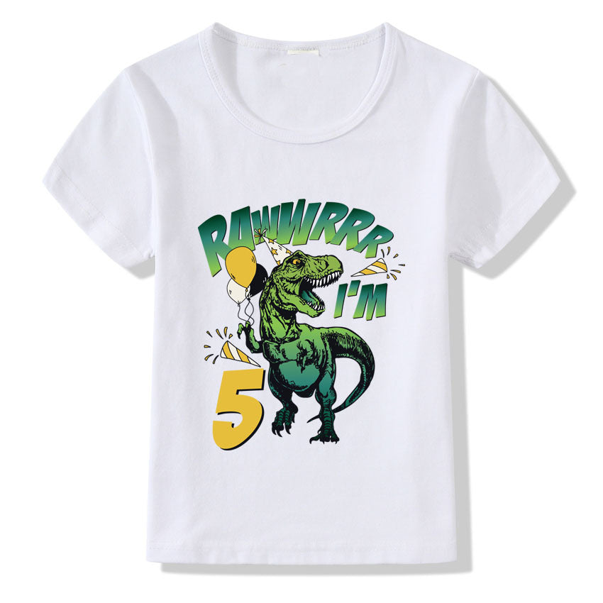 Camiseta Cumpleaños Niños Números 1-9 | Manga Corta