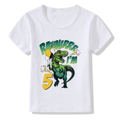 Camiseta Cumpleaños Niños Números 1-9 | Manga Corta